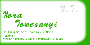 nora tomcsanyi business card