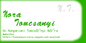 nora tomcsanyi business card